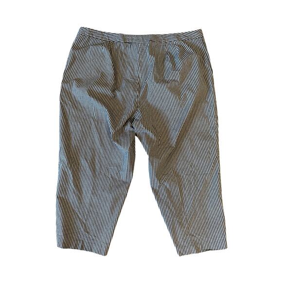 Gingham Cropped Pants Size 18 Cotton Spandex Stretch Pockets 21" Inseam - Picture 2 of 6